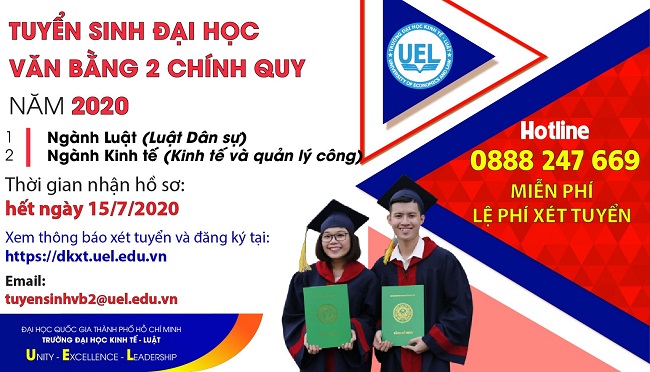 Thông báo tuyển sinh đại học Văn bằng hai chính quy đợt 1 năm 2020