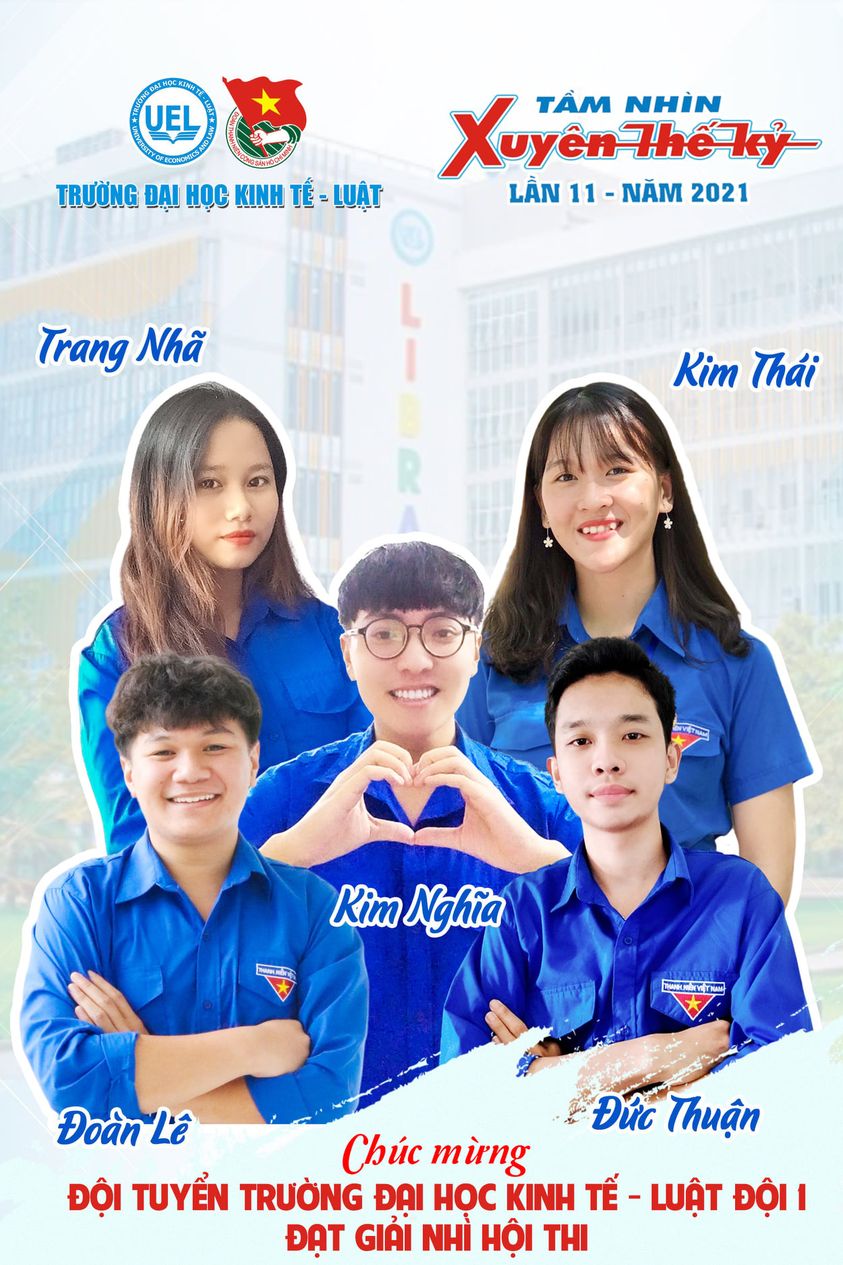 Đội tuyển Trường Đại học Kinh tế - Luật (đội 1) đạt giải nhì Hội thi Tầm nhìn xuyên thế kỷ lần thứ 11 - năm 2021