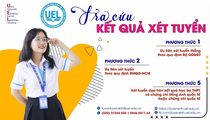 Trường Đại học Kinh tế - Luật hướng dẫn tra cứu kết quả trúng tuyển 3 phương thức tuyển sinh