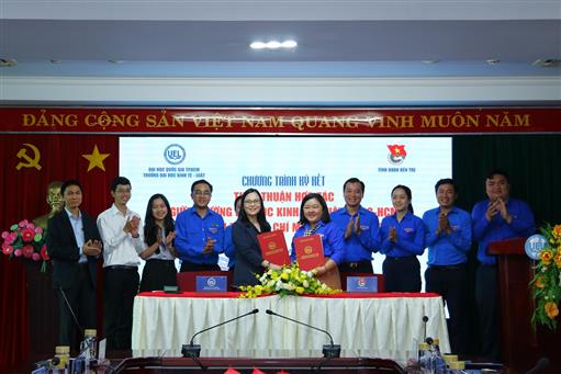 Trường Đại học Kinh tế - Luật ký kết hợp tác cùng Đoàn TNCS Hồ Chí Minh tỉnh Bến Tre