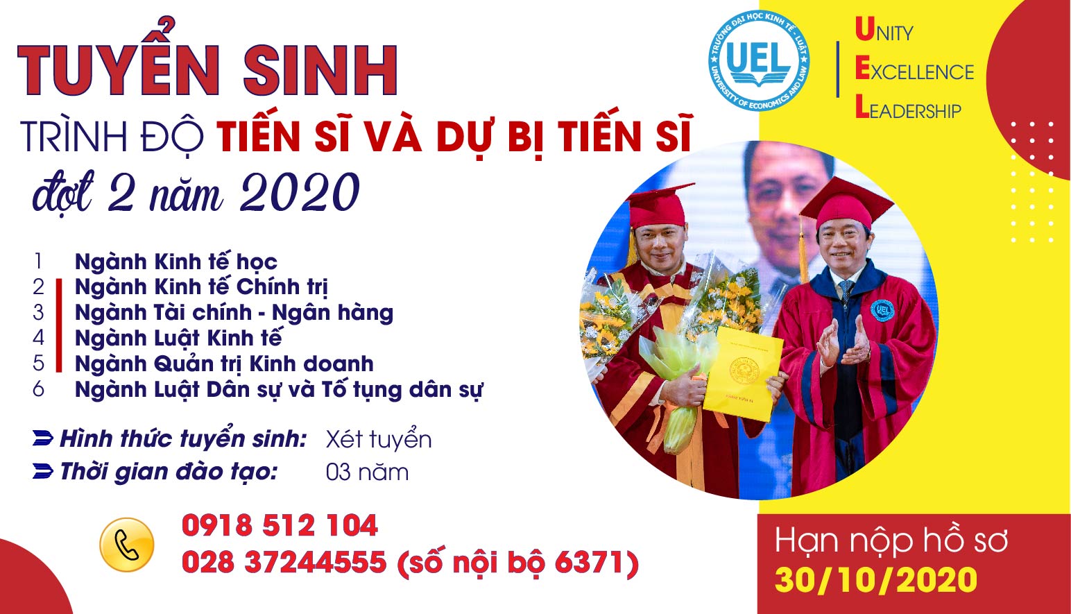 Thông báo tuyển sinh đào tạo trình độ Tiến sĩ, Dự bị Tiến sĩ năm 2020