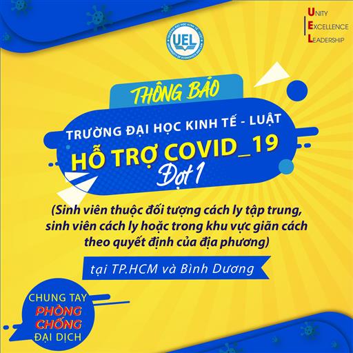 Trường Đại học Kinh tế - Luật hỗ trợ sinh viên thuộc đối tượng cách ly
