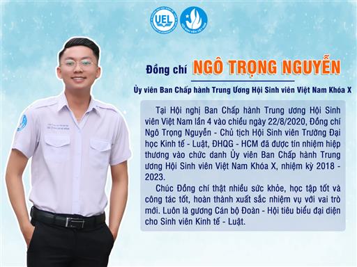 Đ/c Ngô Trọng Nguyễn được tín nhiệm hiệp thương vào chức danh UV BCH TW Hội Sinh viên Việt Nam khóa X