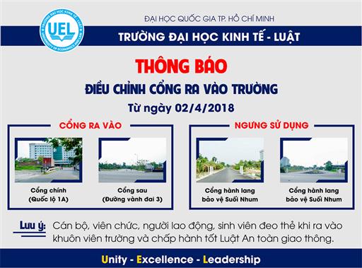 Thông báo về việc thực hiện các giải pháp tăng cường an ninh, trật tự và điều chỉnh cổng ra, vào Trường