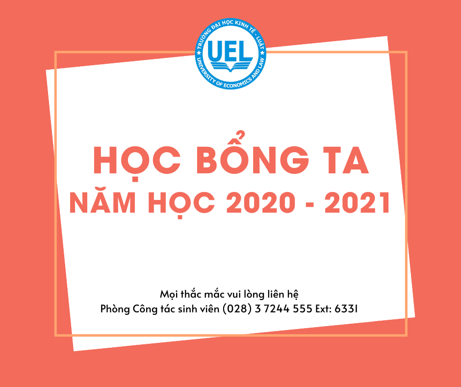 Học bổng TA năm học 2020 - 2021
